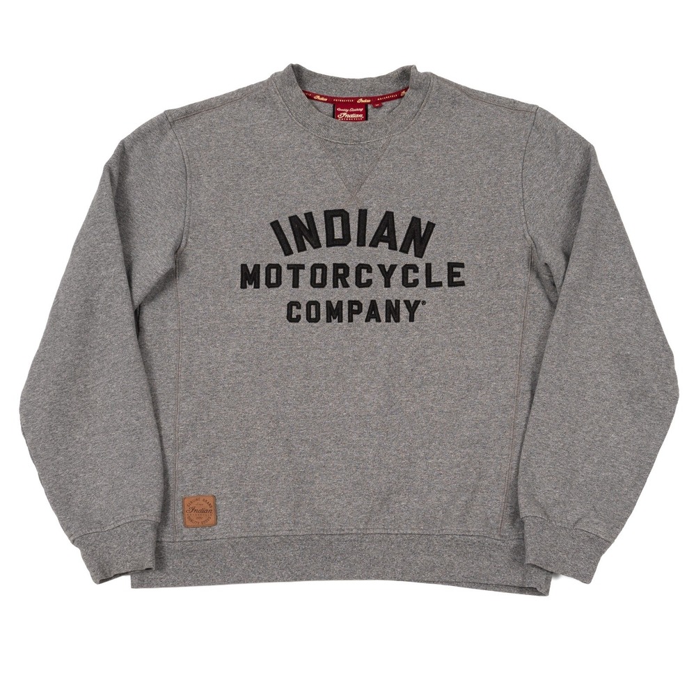 Indian Motorcycle Company Men's Medium Heavyweight Sweatshirt Gray Embroidered
